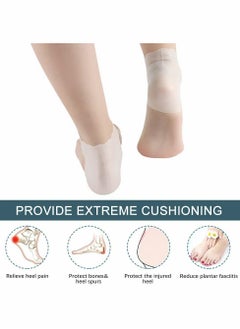 Excefore Silicone Heel Protectors, Heel Cups Heel Sleeves Breathable Ankle Sleeves Foot Cushion Protector for Men Women Plantar Fasciitis  - Image 2