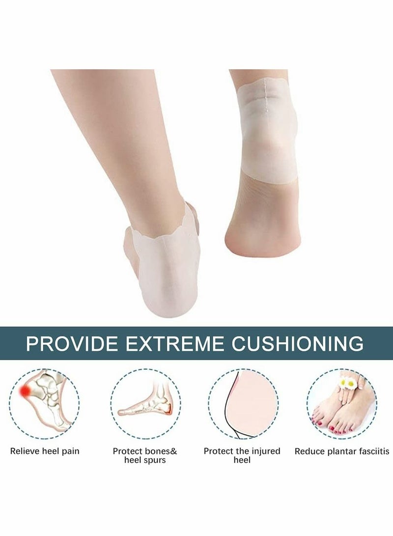 Excefore Silicone Heel Protectors, Heel Cups Heel Sleeves Breathable Ankle Sleeves Foot Cushion Protector for Men Women Plantar Fasciitis - Image 2