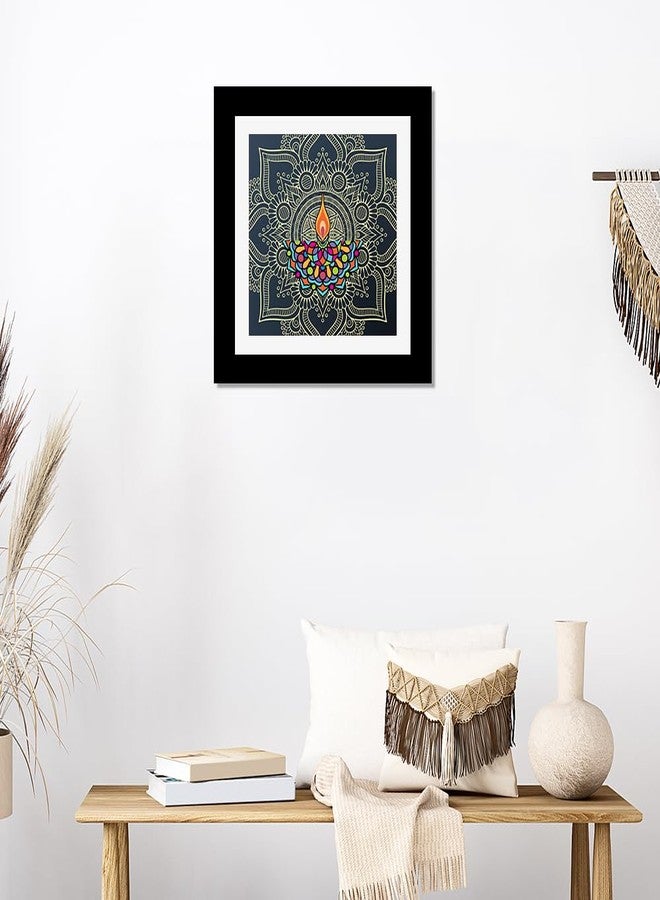 DEKORSTATION Wall Paintings for Living Room Bedroom, Office Framed Mandala Wall Art Print/Posters/Painting for Wall Decoration (12x12 Inches) - Image 2
