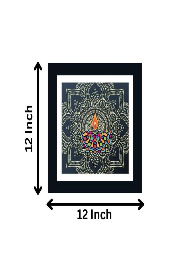 DEKORSTATION Wall Paintings for Living Room Bedroom, Office Framed Mandala Wall Art Print/Posters/Painting for Wall Decoration (12x12 Inches) - Image 3