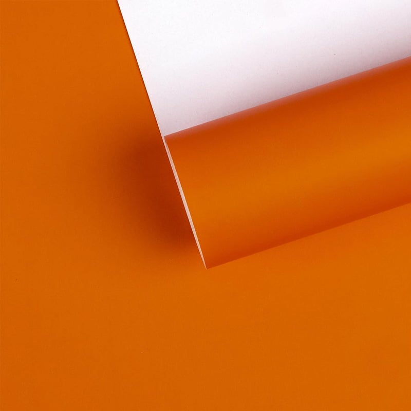 SUPERFAB™ Orange Wrapping Paper Roll - Solid Color Paper Peel And Stick Self Adhesive Wallpaper for Birthday, Shower, Wedding, Congrats, and Holiday Size 15 inch Width X 40 inche length - Image 3