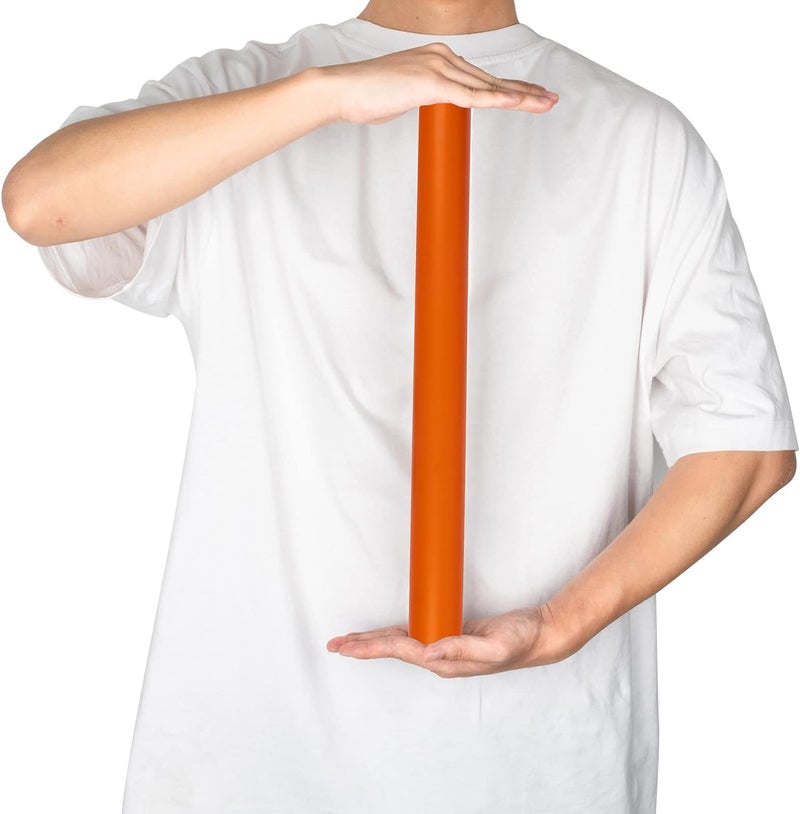 SUPERFAB™ Orange Wrapping Paper Roll - Solid Color Paper Peel And Stick Self Adhesive Wallpaper for Birthday, Shower, Wedding, Congrats, and Holiday Size 15 inch Width X 40 inche length - Image 2