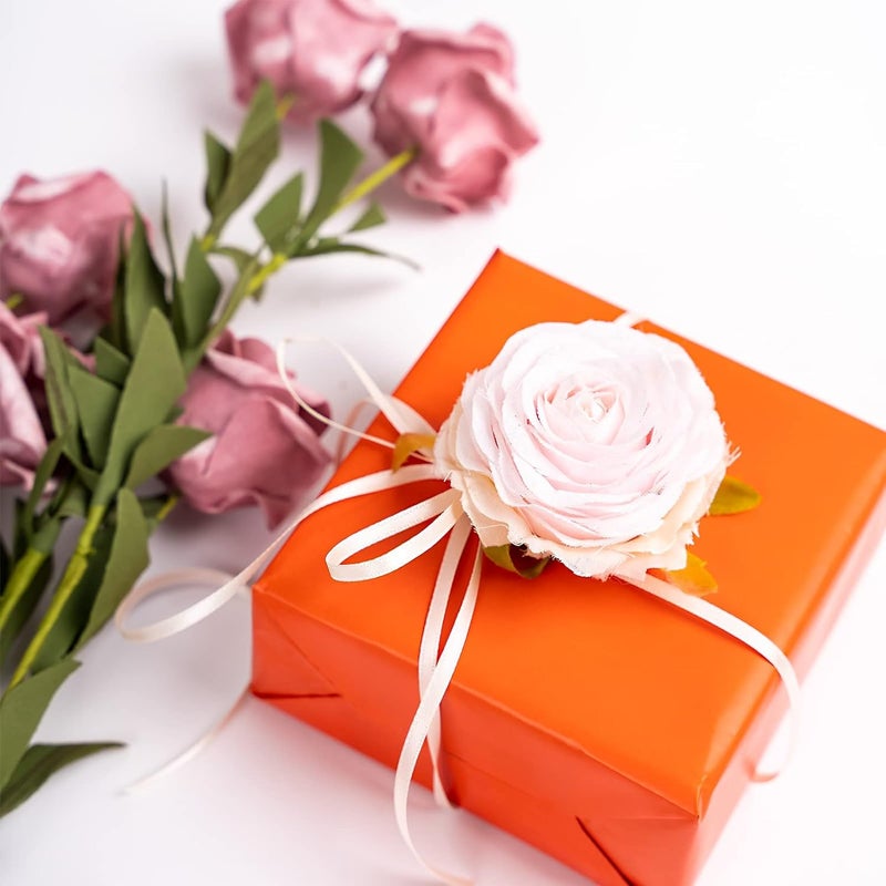 SUPERFAB™ Orange Wrapping Paper Roll - Solid Color Paper Peel And Stick Self Adhesive Wallpaper for Birthday, Shower, Wedding, Congrats, and Holiday Size 15 inch Width X 40 inche length - Image 5