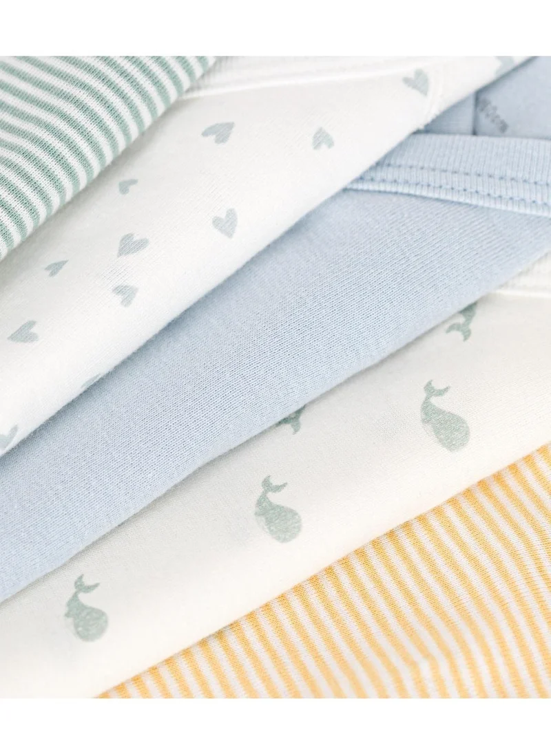 بيتي باتو Babies' long-sleeved wrapover cotton bodysuits - 5-Pack