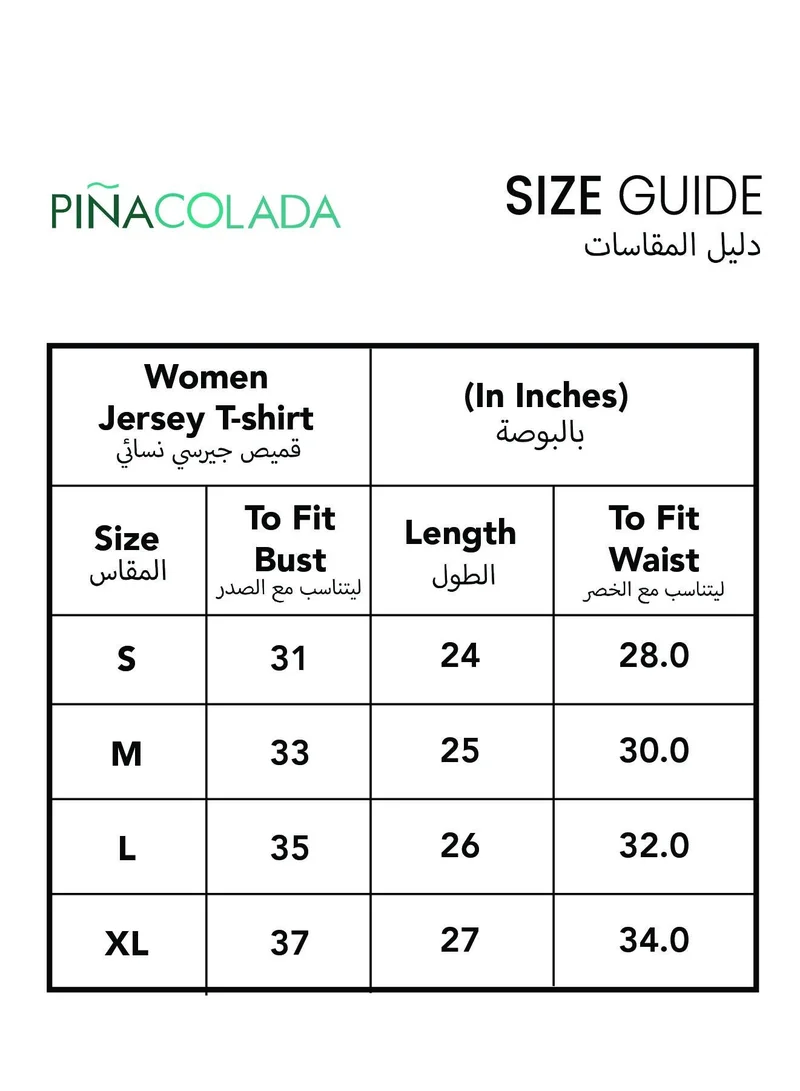 Pinacolada  Women's Midnight Black Solid Regular Fit T-Shirt for Women | Best Price UAE