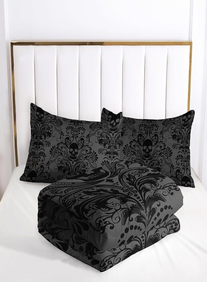 Tuzaovy Skull Bedding Set King Size,Goth Bedding Sets King with Comforter,Skull Comforter Set,Bohemian Bedding King Comforter Set,Gothic Bedding Decor King Comforter Set Western Boho Hippie - Image 3