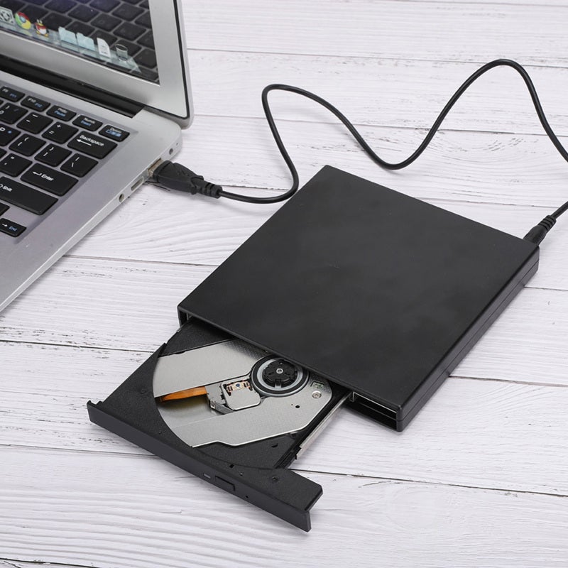 Disc محرك أقراص DVD خارجي USB 2.0 بناسخ CD/DVD-RW - يدعم صيغ DVD-ROM وCD-R وCD-RW وDVD-R وDVD-RW - محرك بصري يعمل بتقنية التوصيل والتشغيل لأجهزة اللابتوب والمكتبية بنظام Windows - Image 5