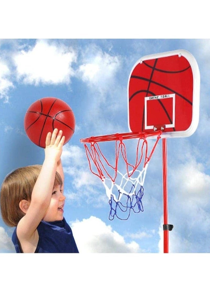 Toy Box Kids Basketball Hoop Stand with 2 balls, Height Adjustable 1.64 FT-4.92 FT, Mini Hoop Basketball Goal Gifts for Baby Kids Boys Girls Indoor Outdoor Outside Yard Backyard Games  - Image 1