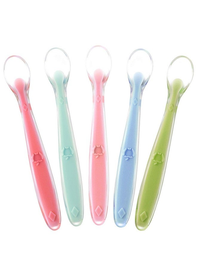 سبريك أفضل ملاعق الأطفال في المرحلة الأولى من عمر 4 أشهر، مصنوعة من السيليكون الناعم المخصص للطعام، ملعقة طعام ذاتية التغذية للأطفال، ملاعق أطفال في المرحلة الأولى من عمر الأطفال الصغار، مجموعة هدايا ملاعق تدريب الأطفال مكونة من 5 قطع - Image 1