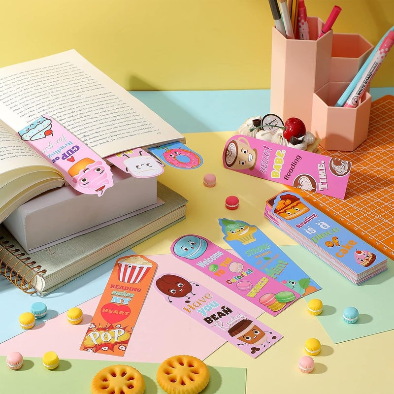 Fainne 60 Pieces Dessert Scented Bookmarks Kids Bulk Scratch and Sniff Smelly Classroom Cute Back to School Bookmarks Gift Stuff for Students Christmas End of Year Graduation Birthday Gift Favor - Image 5