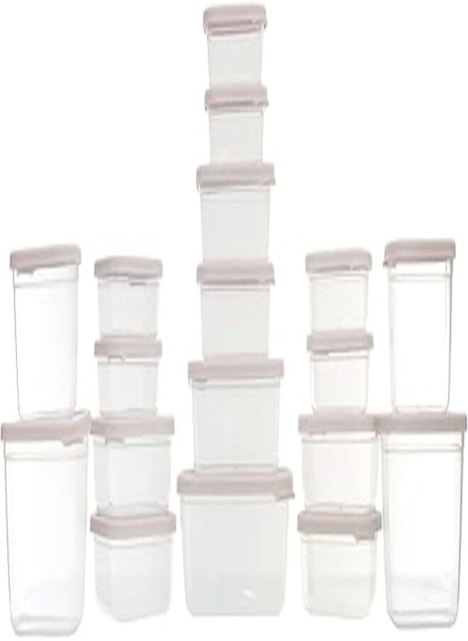 AKSA AKSA, Plastic Food Containers,set 18 pcs,Rose Color,Different sizes The Perfect Fit For Use on Any Place. 