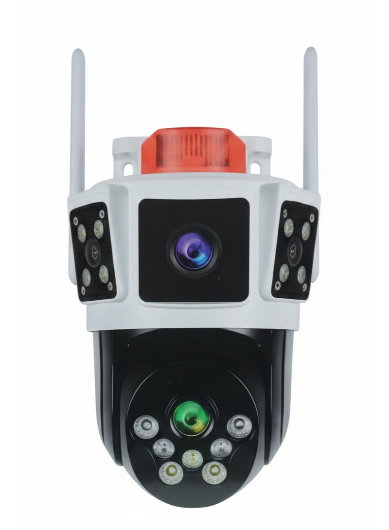 Honton  Powered Outdoor Surveillance Camera with 3 Lenses, 12MP Ultra HD Resolution, Supports 5G Network and 10X Zoom. - Image 1
