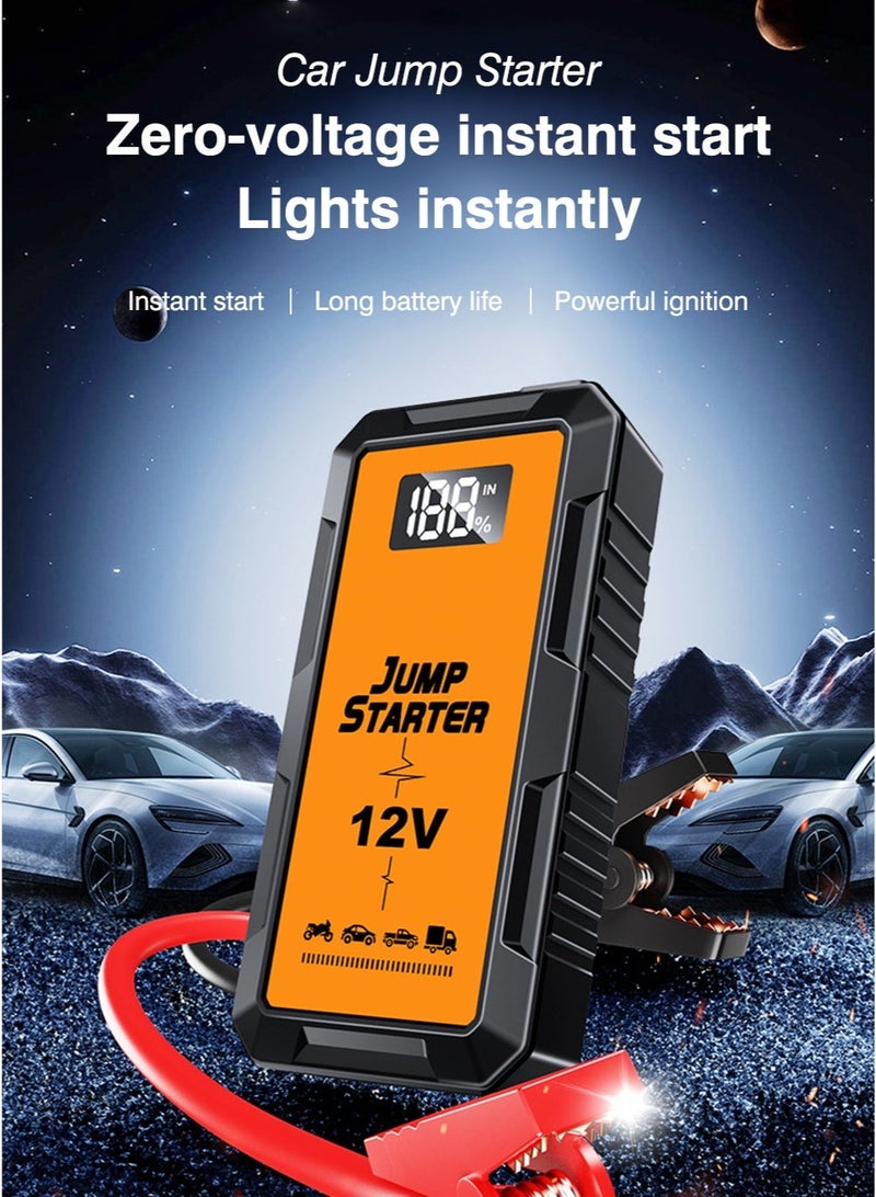 Digisand Car Jump Starter 2000A, 12V Jump Starter Portable Charger Car Booster 12V Auto Starting Device Emergency Car Battery Starter  Power Bank Jumper Cables Portable Lithium Jump Box, USB Output and LED Light and Get a Free Car Interior Light for Gift. - Image 2