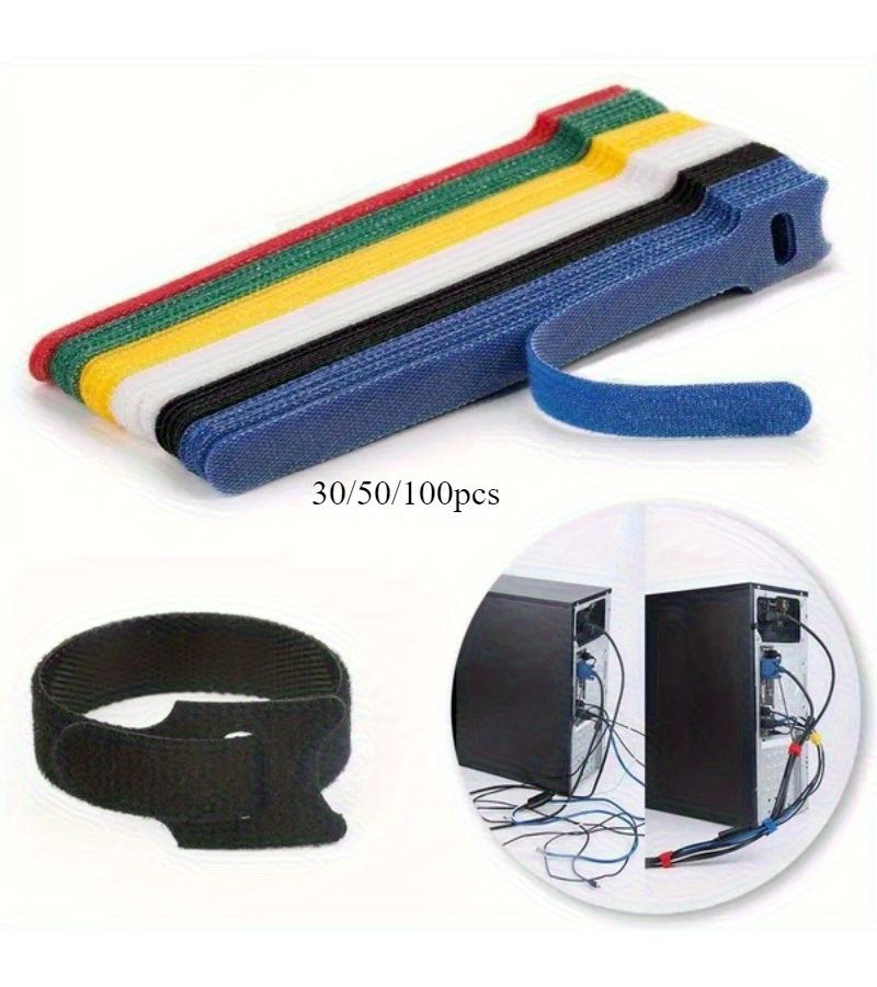 30 Pcs Reusable Self Adhesive Cable Clamps Multi Functional Cable Management for Home Office - Image 1