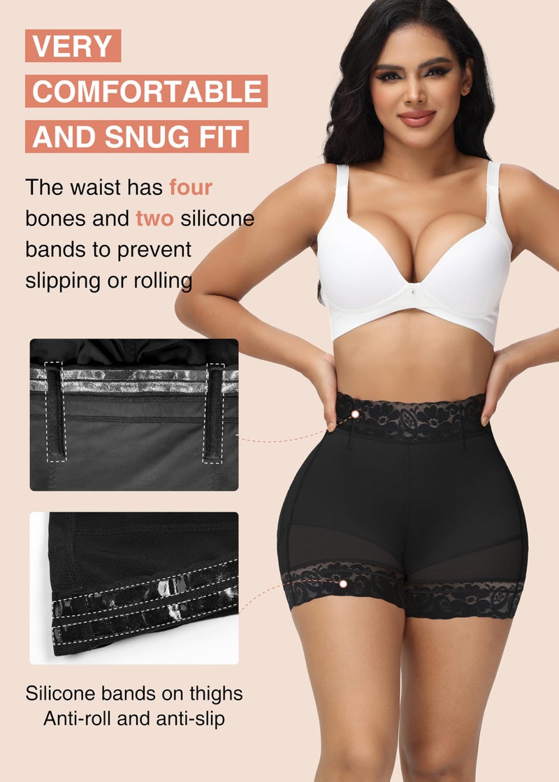 SHAPSHE Fajas Colombianas Levanta Cola Y Cadera Seamless Stomach Shapewear Underwear Tummy Control Booty Lifting Shapewear Waist Slimmer Butt Shaper Curvy Faja Shorts Black - Image 5