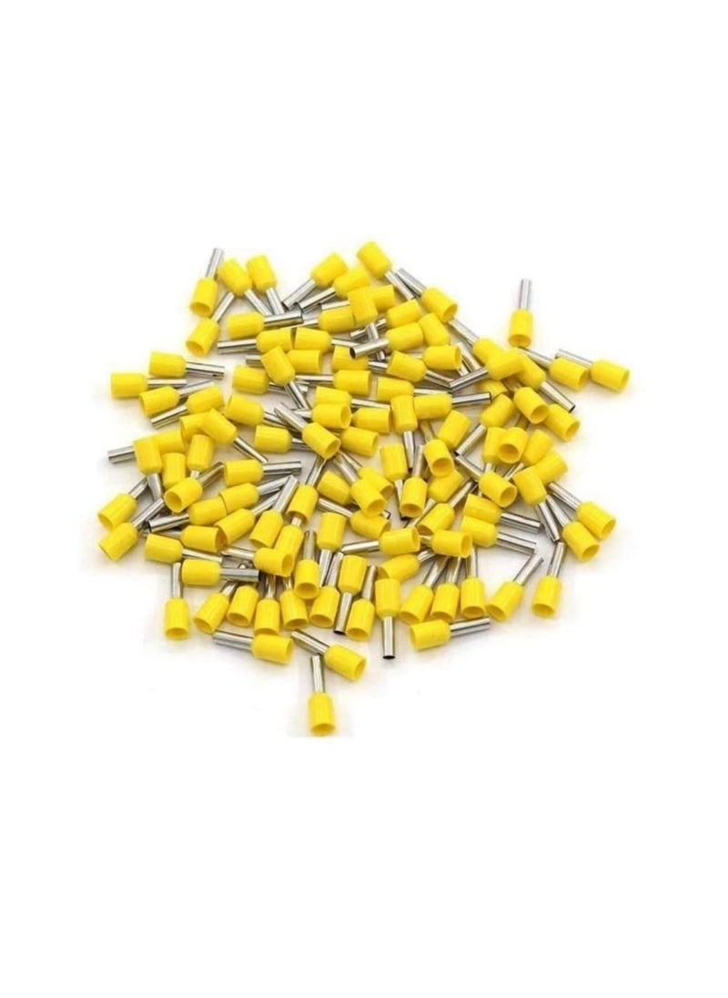 Generic Insulated Ferrules Terminal Block Cord End Wire Tubular Connector, Electrical Crimp Cable Lugs, Terminal Cable Crimp Cable Sleeve for Wire Connection (Pack of 100) (0.75mm - E7508, Yellow)  - Image 1