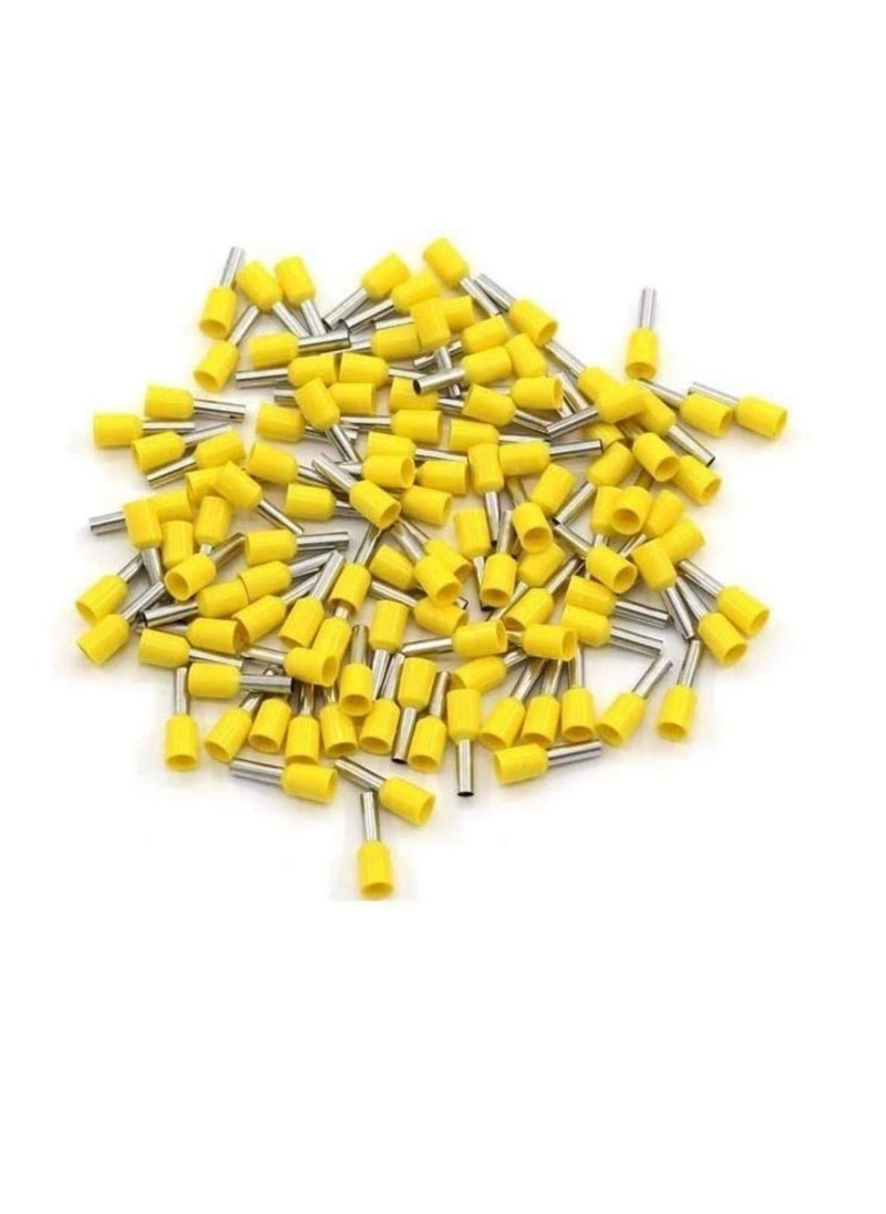 Generic Insulated Ferrules Terminal Block Cord End Wire Tubular Connector, Electrical Crimp Cable Lugs, Terminal Cable Crimp Cable Sleeve for Wire Connection (Pack of 100) (0.75mm - E7508, Yellow)  - Image 3