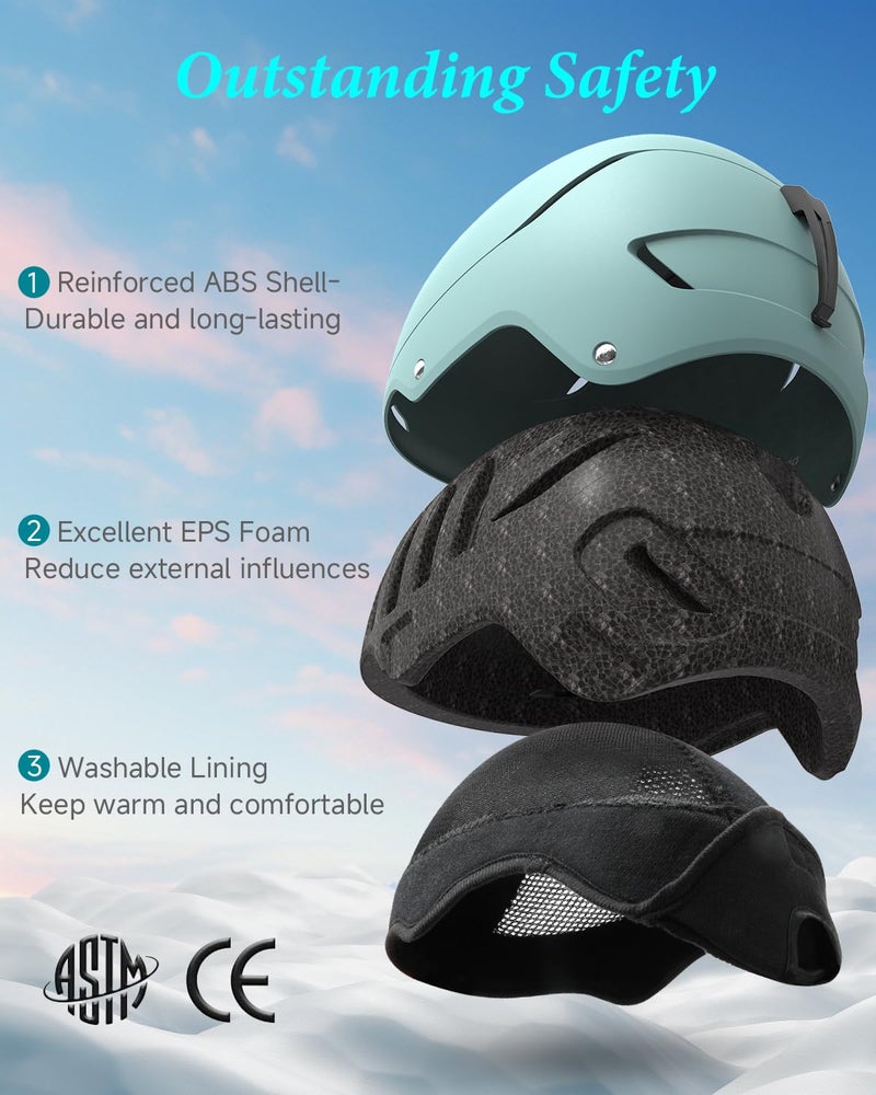 RIOROO Ski Helmet for Women Men, Safety Certified Snowboard Helmet with Shockproof ABS Hard Shell for Adults & Youth - Image 2
