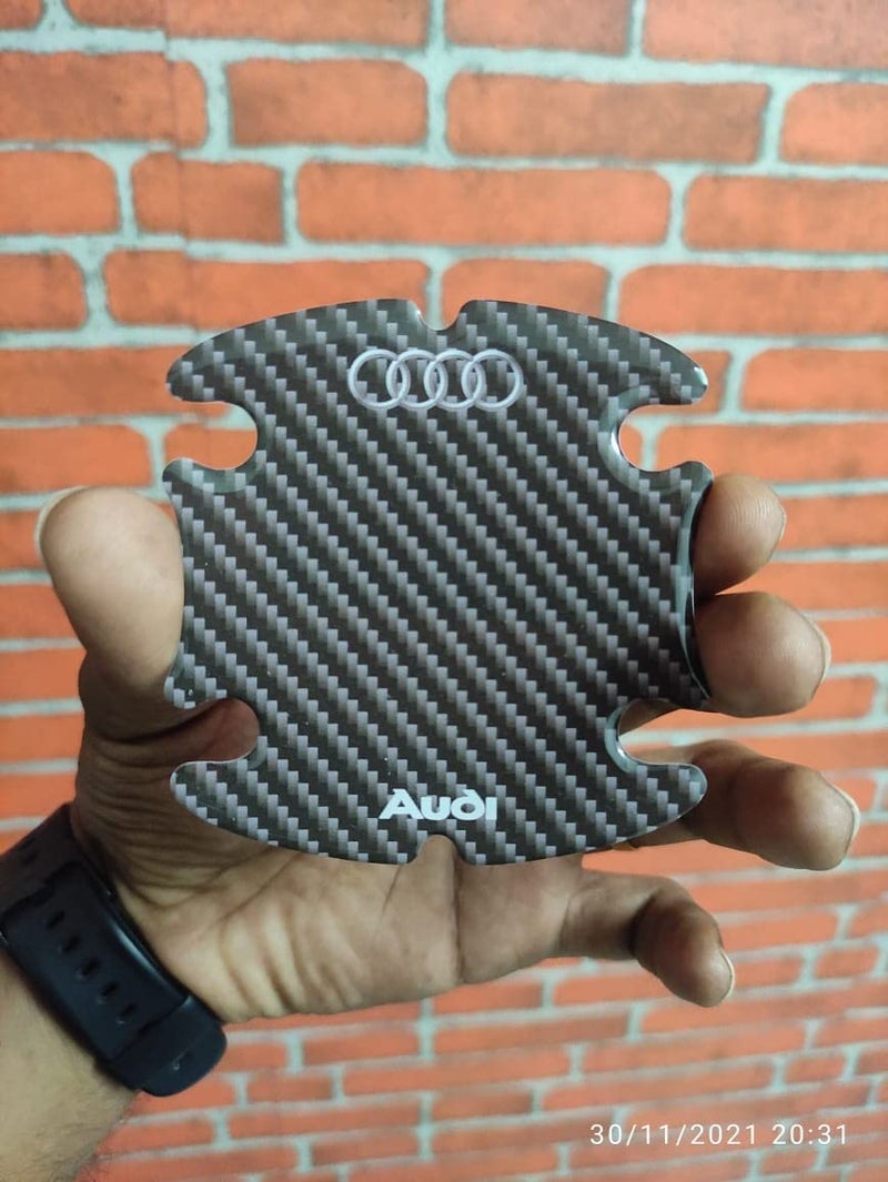 BIG FLAG BFRC 3D Gel Finish Car Door Carbon Fiber Handle Cup Scratch Guard Sticker Universal for Specific Brand (Pack of 4) (MRDRCFVAR) (Aadi) - Image 5