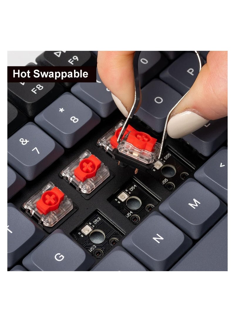 K1 Pro Wireless RGB Custom Mechanical Keyboard, 80% Layout Hot Swappable QMK/VIA Programmable, Ultra-Slim Low Profile Gateron Red Switch Bluetooth/USB-C Wired N-Key Rollover for Mac Windows