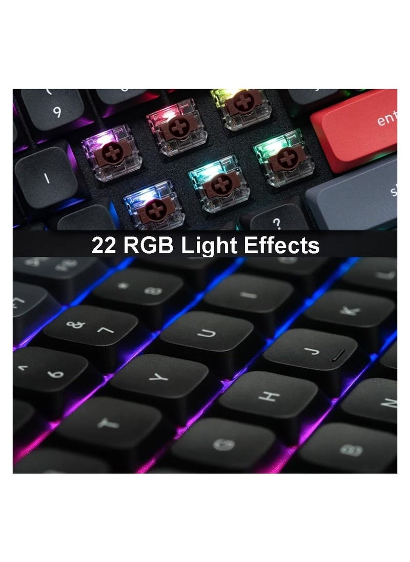 لوحة مفاتيح ميكانيكية K1 Pro لاسلكية RGB مخصصة، تخطيط 80% قابل للتبديل السريع QMK/VIA قابل للبرمجة، مفتاح Gateron Red رفيع للغاية منخفض المستوى، بلوتوث/USB-C سلكي N-Key Rollover لنظام التشغيل Mac Windows - pzsku/Z4F921B32D0E2F635ADF9Z/45/_/1693476345/70861d87-fd63-4adb-84a5-9e71feb59e88