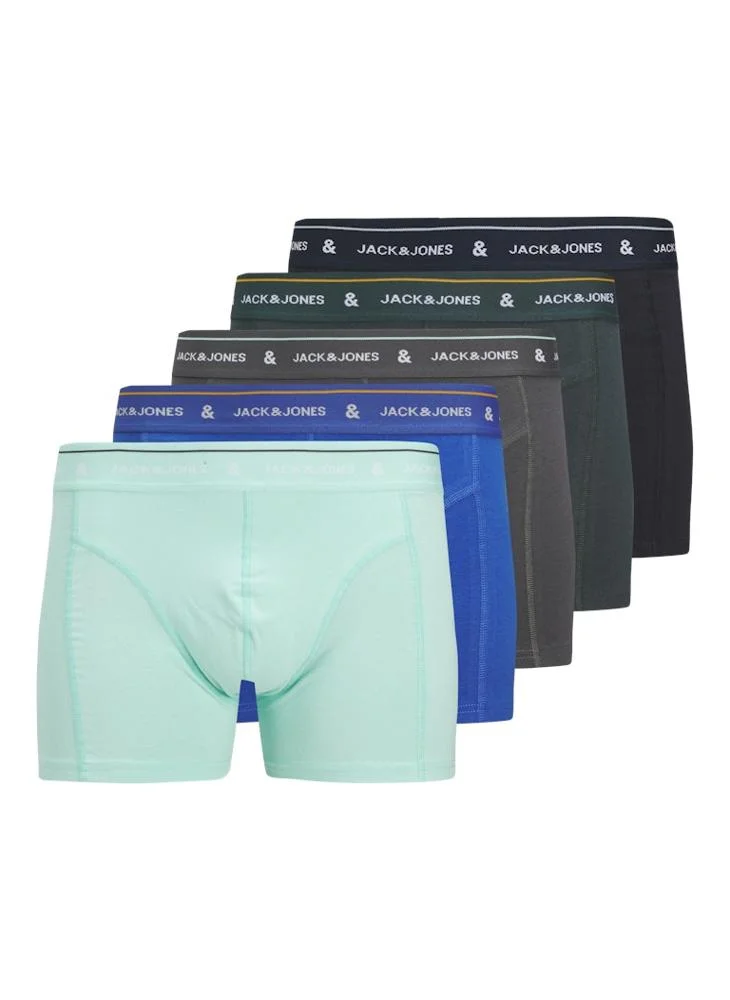 JACK & JONES Jacron 5 Pack Logo Band Solid Trunks