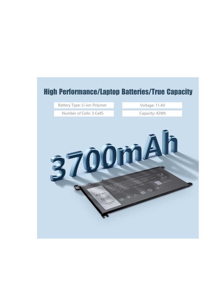 Terabyte Replacement wdxor dell inspiron 13 7368 147460 15 7560 17 5765 5767 5570 5770 3crh3 Laptop Battery - Image 3