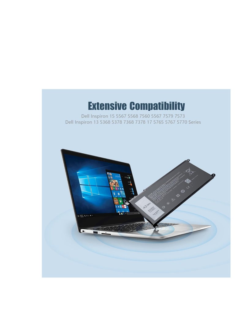 Terabyte Replacement wdxor dell inspiron 13 7368 147460 15 7560 17 5765 5767 5570 5770 3crh3 Laptop Battery - Image 4