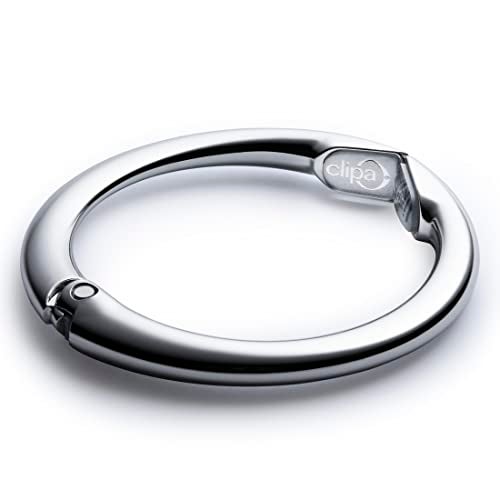 Clipa Bag Hanger - Polished Silver - The Ring That Opens Into a Hook and Hangs in Just 1/2" of Space, Holds 33 lbs., 3 yr. Warranty - Image 2