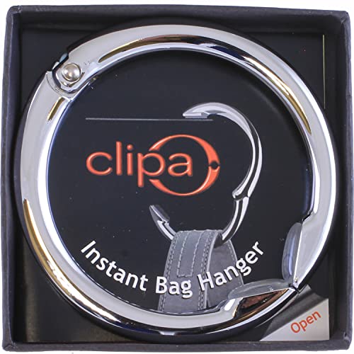 Clipa Bag Hanger - Polished Silver - The Ring That Opens Into a Hook and Hangs in Just 1/2" of Space, Holds 33 lbs., 3 yr. Warranty - Image 3