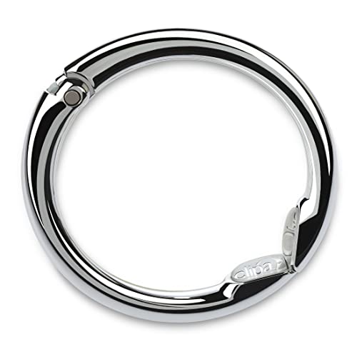 Clipa Bag Hanger - Polished Silver - The Ring That Opens Into a Hook and Hangs in Just 1/2" of Space, Holds 33 lbs., 3 yr. Warranty - Image 1