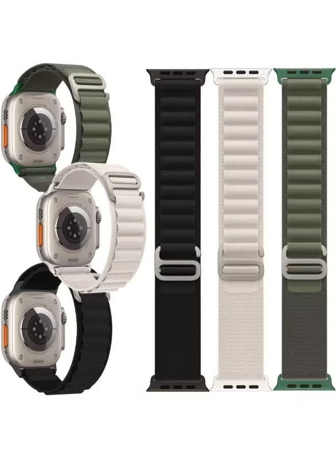 فيسوس حلقة جبال الألب متوافقة مع سوار ساعة أبل 44 مم 45 مم 49 مم بديل للنساء والرجال ، حزام منزلق رياضي مضفر من البوليستر المنسوج على شكل حرف G من أجل iwatch ultra series SE 8/7/6/5/4/3/2/1 - Image 1