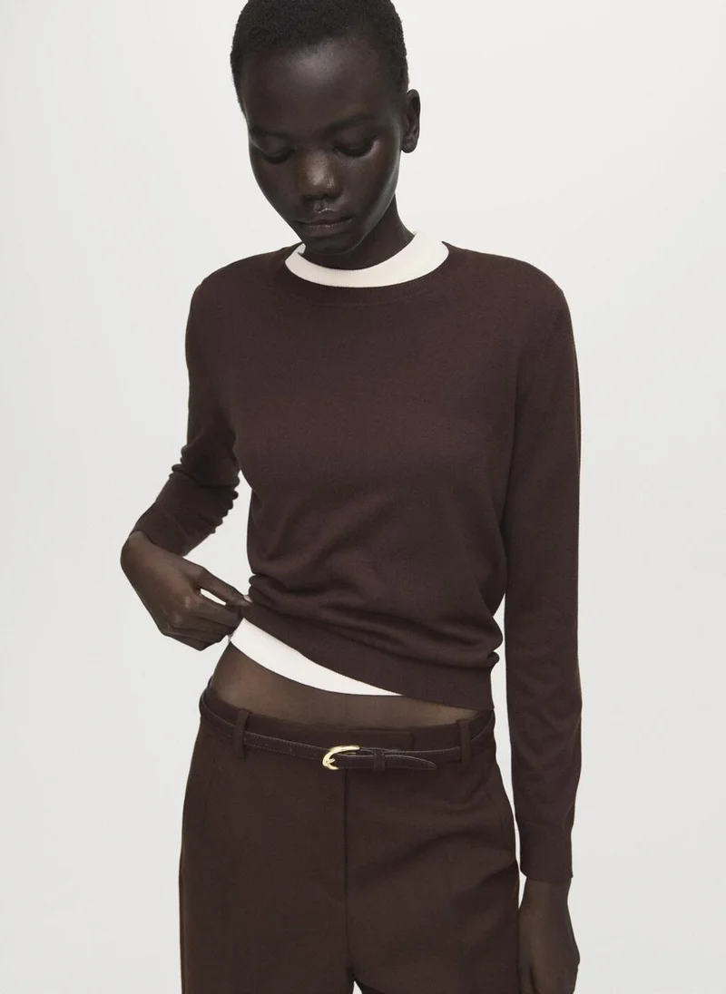 MANGO Fine-knit crew-neck sweater