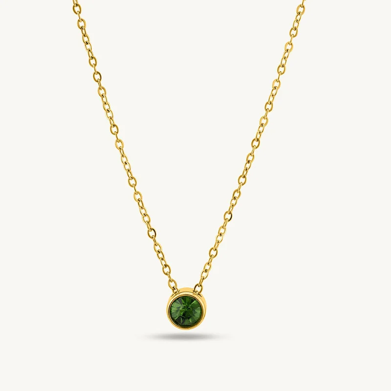 Palmonas PALMONAS CZ Dainty Birthstone Pendant Necklace for Women | 18K Gold Plated, Waterproof & Anti-Tarnish