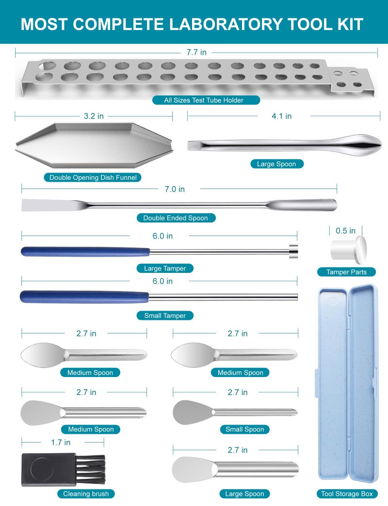 Foosi Filling Tools kit - Home & Labs Supplies with Empty Funnel Tray and Spoon Scoops Spatula Tamper Quickly Maker All Size 000 00 0 1 2 3 4 5 - Image 2