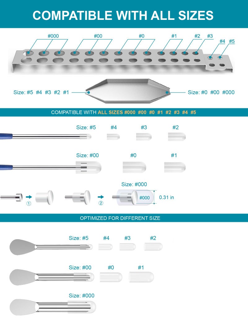 Foosi Filling Tools kit - Home & Labs Supplies with Empty Funnel Tray and Spoon Scoops Spatula Tamper Quickly Maker All Size 000 00 0 1 2 3 4 5 - Image 3