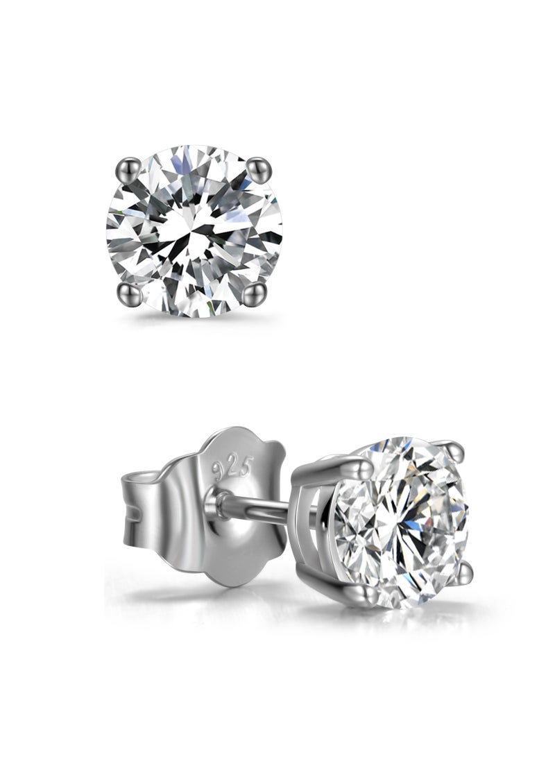 QUAINT 1+1 Carat Simulated Diamond Stud Earrings  - Image 2