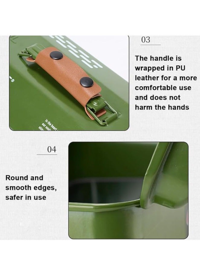 general Outdoor Tools Storage Box Portable Camping Picnic Suitcase Metal Tool Storage Box Sundries Storage Box with Handle (Black Toolbox No Printing + Handguard + Small Sticker + Large Sticker + Lining) - Image 4