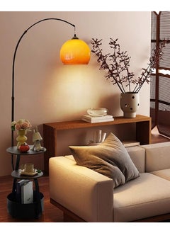 Stylish 1 Light LED/Incandescent/Fluorescent Buffet Floor Lamp with Timber Shade, Rocker Switch, and Adaptable Height for Home Use, 110V-120V