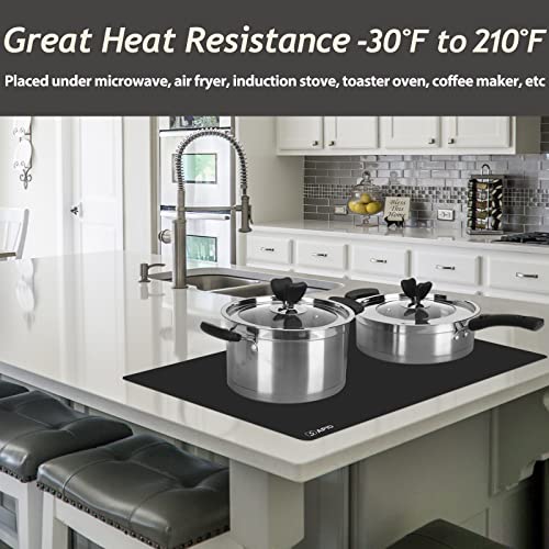 SAPID Extra Large Silicone Mat 36" x 24" Place Mats, Heat Resistant Mat for Kitchen Countertop Protector, Thick Placemats Washable Silicone Mats for Kitchen Counter Mat Dining Table Mat, Black, Sapid - Image 4