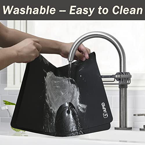 SAPID Extra Large Silicone Mat 36" x 24" Place Mats, Heat Resistant Mat for Kitchen Countertop Protector, Thick Placemats Washable Silicone Mats for Kitchen Counter Mat Dining Table Mat, Black, Sapid - Image 5