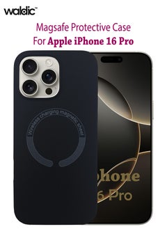 حافظة Apple Iphone 16 Pro Magsafe | غطاء خلفي هجين للغاية متوافق مع Magsafe | حماية الكاميرا | ظهر صلب شفاف كريستالي | غطاء مقاوم للصدمات لهاتف Apple Iphone 16 Pro - أسود