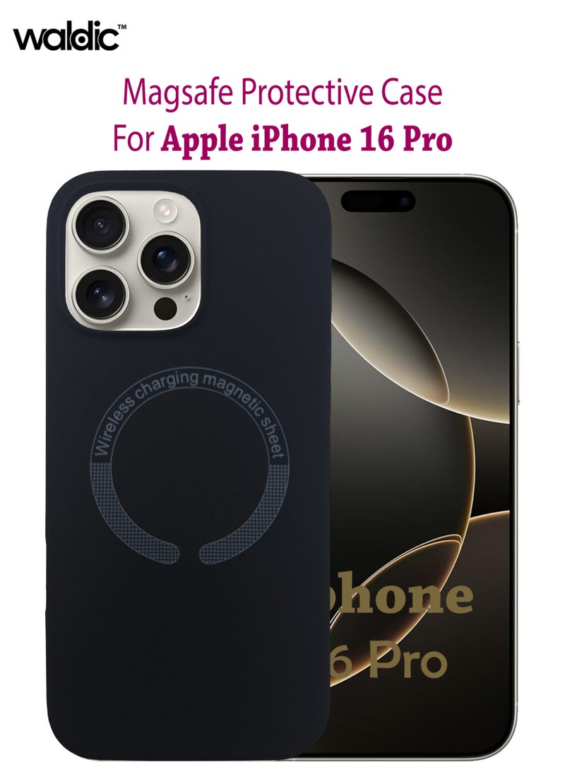 ولديك - حافظة Apple Iphone 16 Pro Magsafe | غطاء خلفي هجين للغاية متوافق مع Magsafe | حماية الكاميرا | ظهر صلب شفاف كريستالي | غطاء مقاوم للصدمات لهاتف Apple Iphone 16 Pro - أسود - Image 1