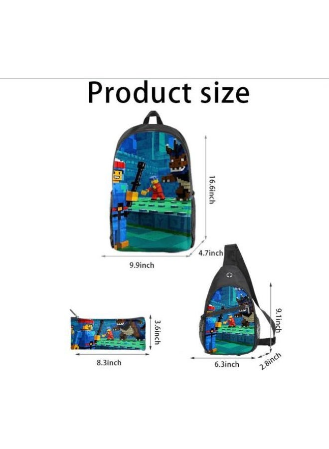 Universal cartoon new three-piece schoolbag - 454  - Image 3
