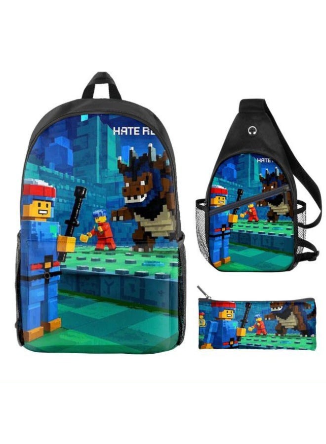 Universal cartoon new three-piece schoolbag - 454  - Image 2
