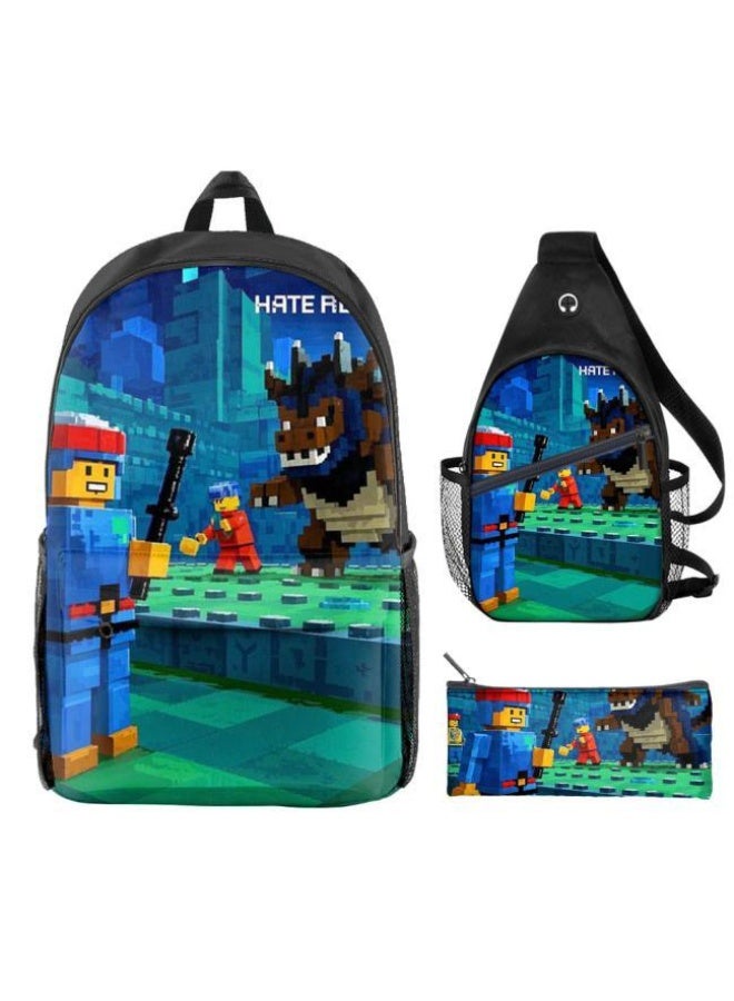 Universal cartoon new three-piece schoolbag - 454  - Image 1