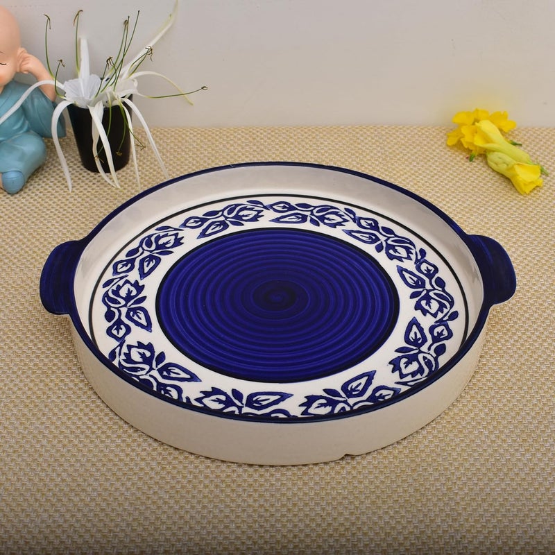KunhaR Ceramic Morning Set Blue Flower 1 Tray 4 Cups 150 ml and 1 Teapot 650 ml - Image 4