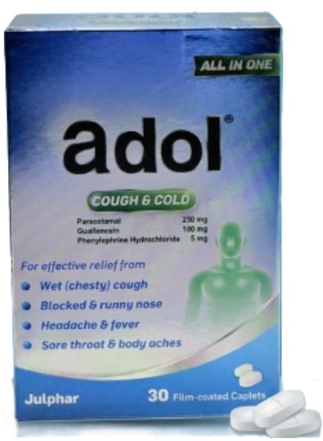 Julphar Adol Cough & Cold All-in-One Tablets 30’s – Complete Relief for Cold, Cough & Flu Symptoms - Image 2