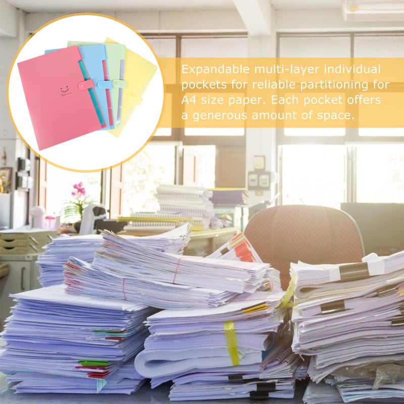 A4 Accordion File Organizer Expanding Folder Set with 10 Pockets for Office Home Document Storage - Image 5