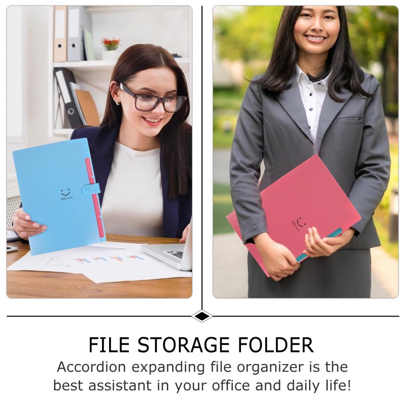A4 Accordion File Organizer Expanding Folder Set with 10 Pockets for Office Home Document Storage - Image 4